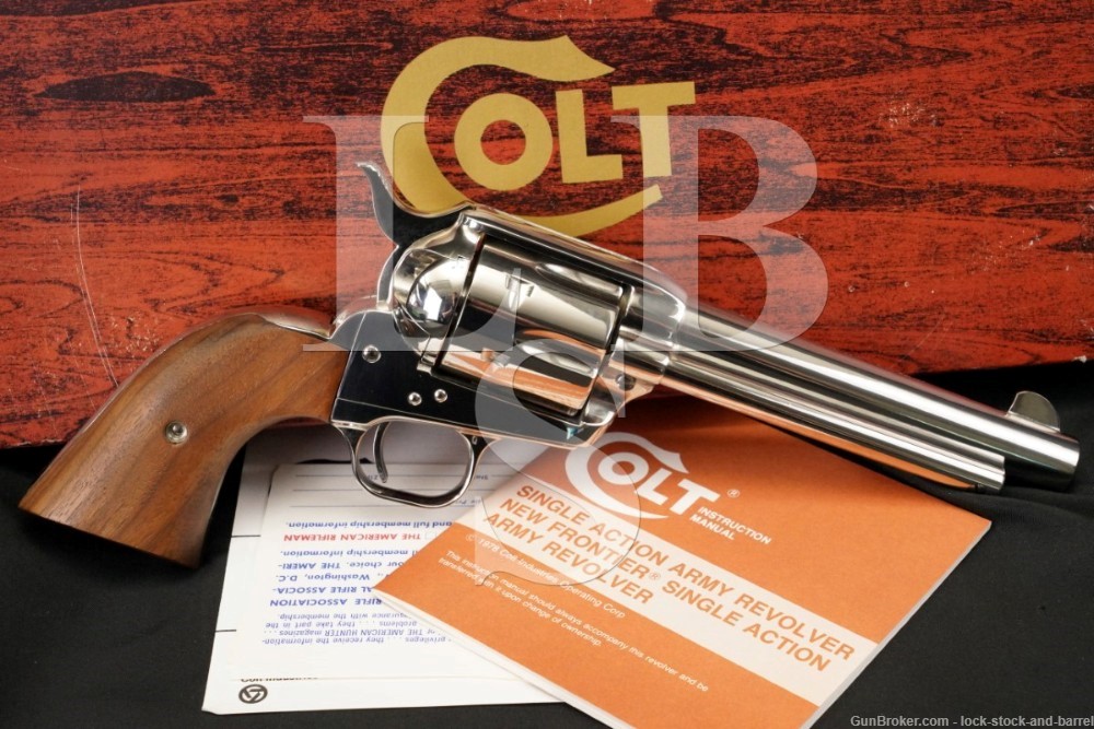 Colt 3rd Gen Single Action Army SAA Nickel P1756 .44 Special Revolver, 1980