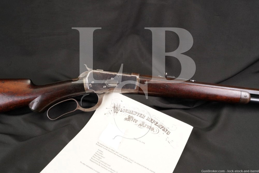 Winchester 1892 Deluxe Takedown .44-40 WCF Lever Rifle & Letter, 1900 C&R